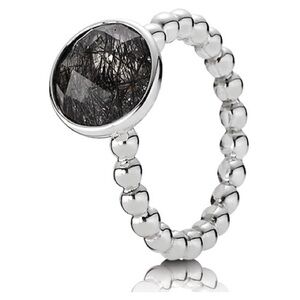Pandora dark enchantment rutile quartz bubble ring size 7.5